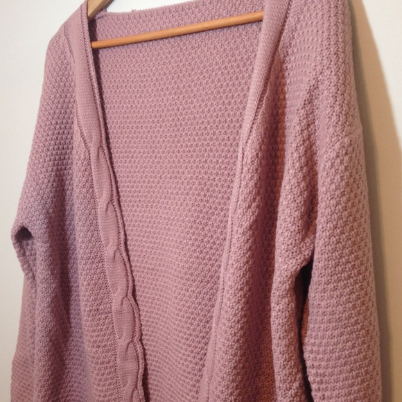 Mauve  Open Cable Cardigan. NWOT - Picture 5 of 7